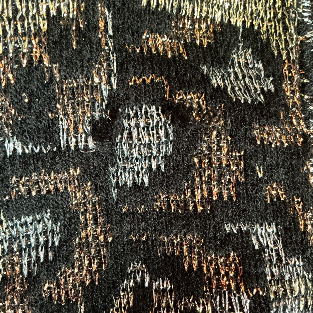 Vtg 80s sparkly geometric oversized sweater - Picture 4 of 12